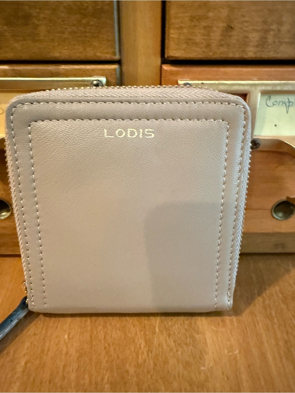 Lodis Small Zip Wallet in Taupe NWOT